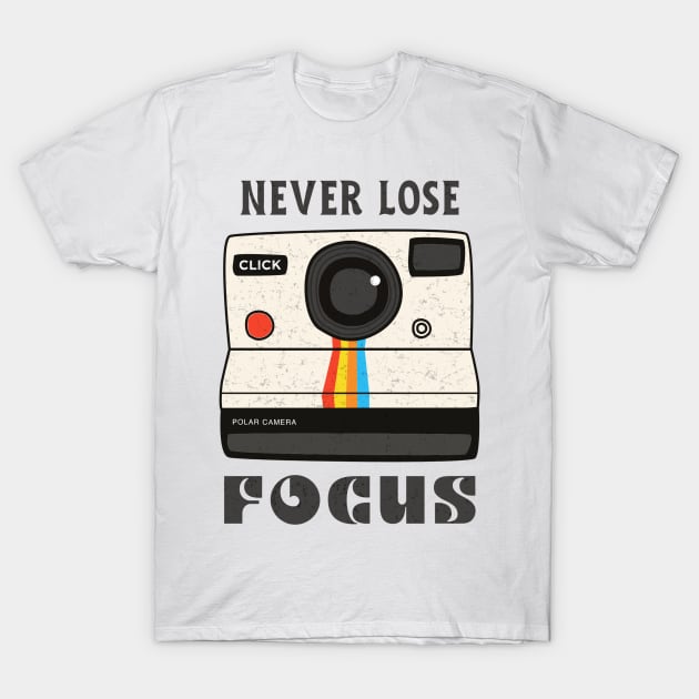 Photographer Focus 70s Photo Camera Vintage T-Shirt by Foxxy Merch